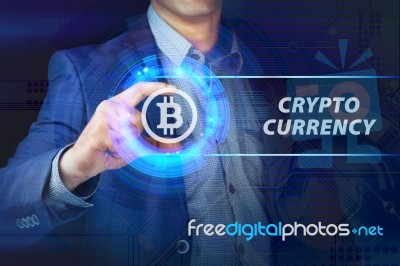 Crypto-currency,  Bitcoin Internet Virtual Money. Currency Techn… Stock Photo