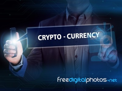 Crypto-currency,  Bitcoin Internet Virtual Money. Currency Techn… Stock Photo