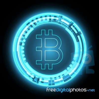 Cryptocurrency Bitcoin Technology Circle Stock Image
