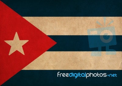 Cuba Flag Drawing ,grunge And Retro Flag Series Stock Image