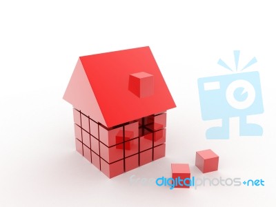 Cube House Stock Image