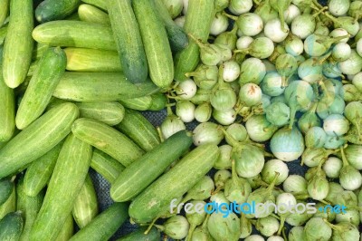 Cucumber And Eggplant Stock Photo