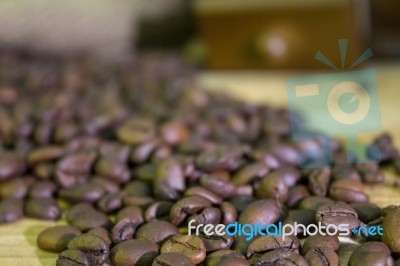 Cup Of Coffee, Coffee-beans, Coffee Grinder, Coffee Sack	 Stock Photo