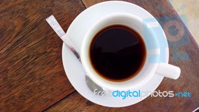 Cup Of Coffee On The Table Stock Photo