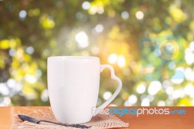 Cup Of Coffee On Wooden Stock Photo Cup Of Coffee On Wooden Stock Photo