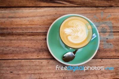 Cup Of Latte Coffee Stock Photo