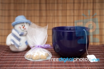 Cup Of Tea And Cookie Stock Photo