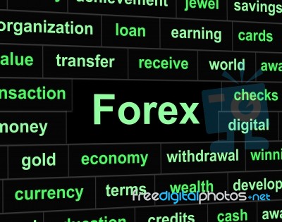 Currency Forex Shows Exchange Rate And Foreign Stock Image