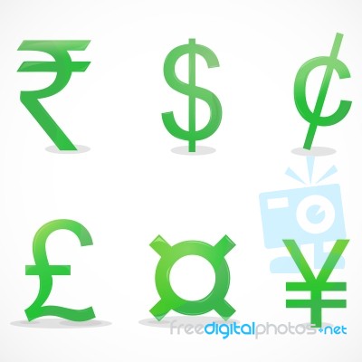 Currency Sign Icons Stock Image