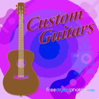 Custom Guitars Shows Bespoke Guitar Made To Order Stock Image