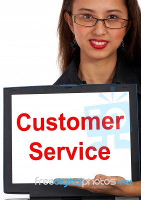 Customer Service Computer Message Stock Photo