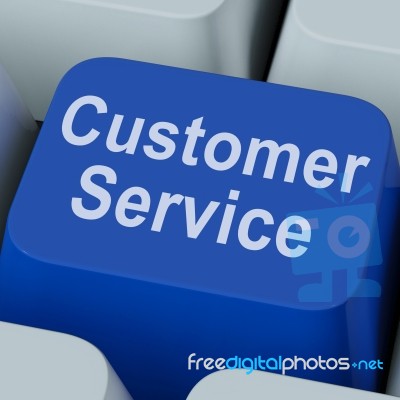 Customer Service Key Shows Online Consumer Support Stock Image