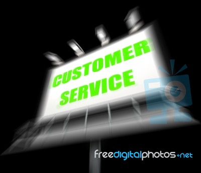 Customer Service Media Sign Displays Consumer Assistance And Ser… Stock Image