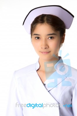 Cute Asian Nurse Stock Photo