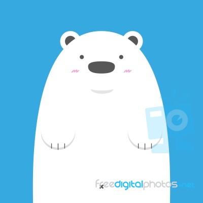 Cute Big White Polar Bear Stock Image