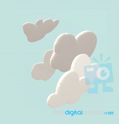 Cute Clouds 3d With Blue Sky Background Illustration Stock Image