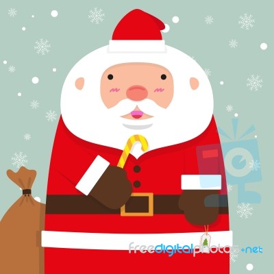 Cute Fat Big Santa Claus Stock Image