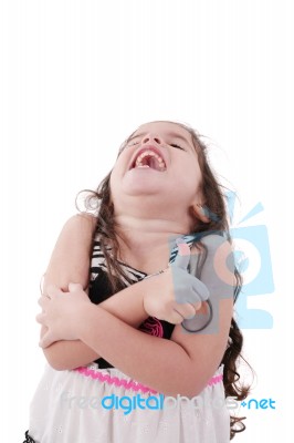 Cute Laughing Girl Stock Photo