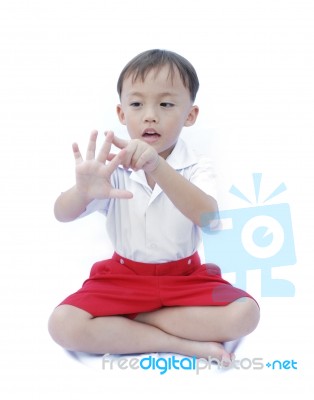 Cute Young Asian Boy Stock Photo