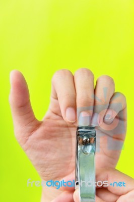 Cutting Your Toenails Concept Stock Photo