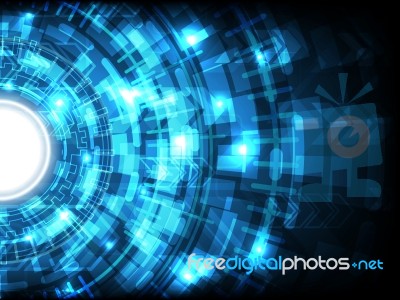 Cyber Security Circle Power Light Stock Image