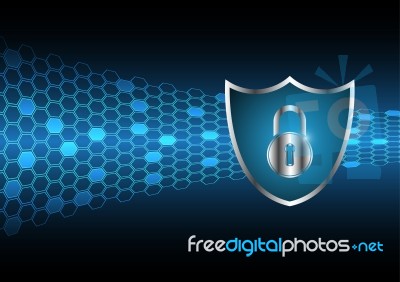 Cyber Security Master Key Lock Shield Stock Image
