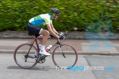 Cyclist Participating In The Velethon Cycling Event In Cardiff W… Stock Photo