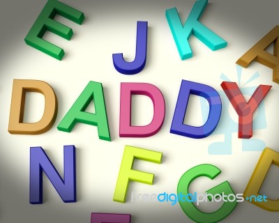 Daddy Written In Kids Letters Stock Image