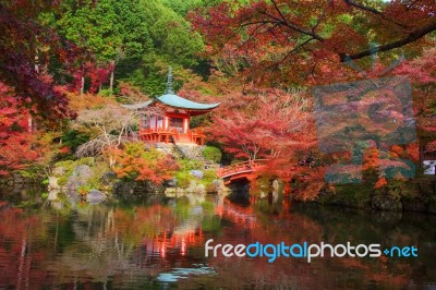 Daigoji Temple With Autumn Foliage Leaves Stock Photo