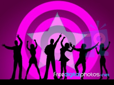 Dancing People Means Disco Music And Celebration Stock Image