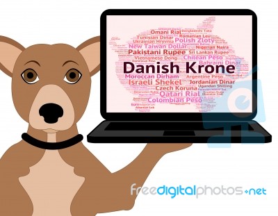Danish Krone Represents Currency Exchange And Banknotes Stock Image