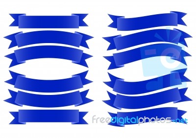 Dark Blue Ribbon Banner Stock Image