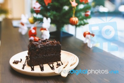 Dark Chocolate Cake Stock Photo