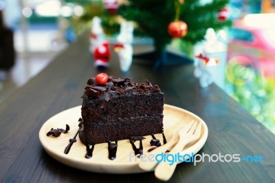 Dark Chocolate Cake Stock Photo