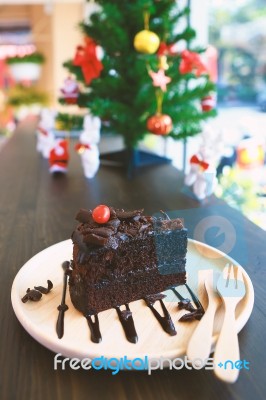 Dark Chocolate Cake Stock Photo