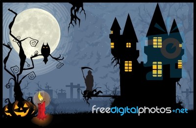 Dark Scary Halloween Night Stock Image