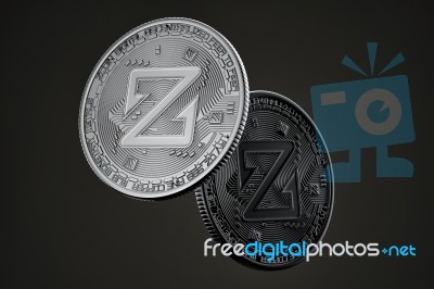 Dark Zcoin Coins Stock Image