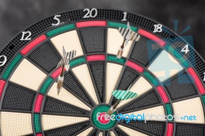 Dartboard And Arrows Stock Photo