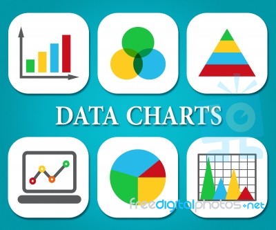 Data Charts Indicates Business Graph And Bytes Stock Image