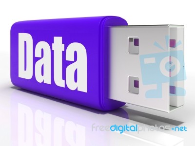 Data Pen Drive Means Database Or Digital Information Stock Image