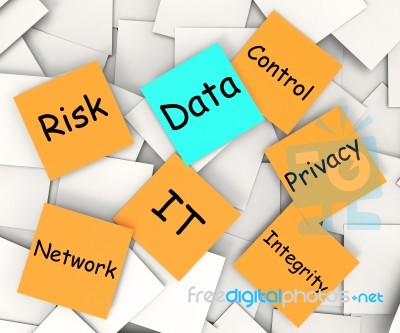 Data Post-it Note Shows Information Privacy And Control Stock Image