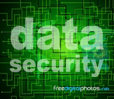 Data Security Shows Protected Restricted And Unauthorized Stock Image