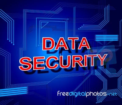 Data Security Sign Shows Secure Information And Knowledge Stock Image