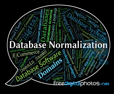 Database Normalization Represents Computing Standardise And Norm… Stock Image