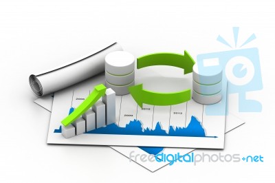 Databases Concept With Graph Stock Image