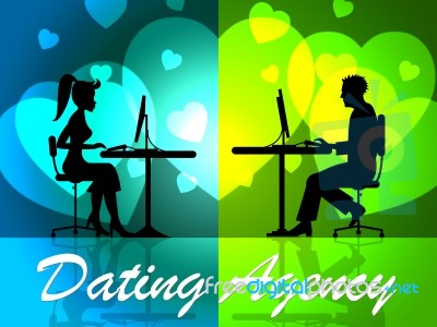 Dating Agency Represents Companies Network And Partner Stock Image