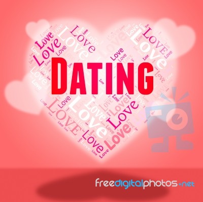 Dating Heart Shows Sweetheart Hearts And Relationship Stock Image