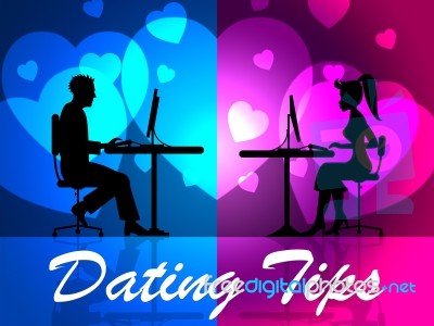 Dating Tips Indicates Love Network And Hints Stock Image