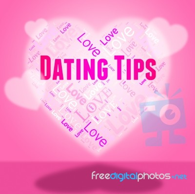Dating Tips Represents Dates Network And Hearts Stock Image