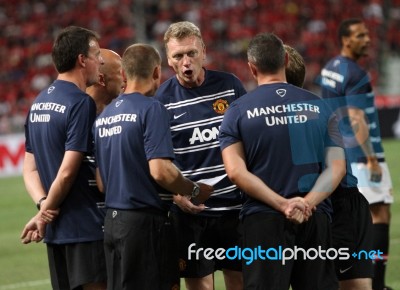 David Moyes Head Coach Of Man Utd Stock Photo